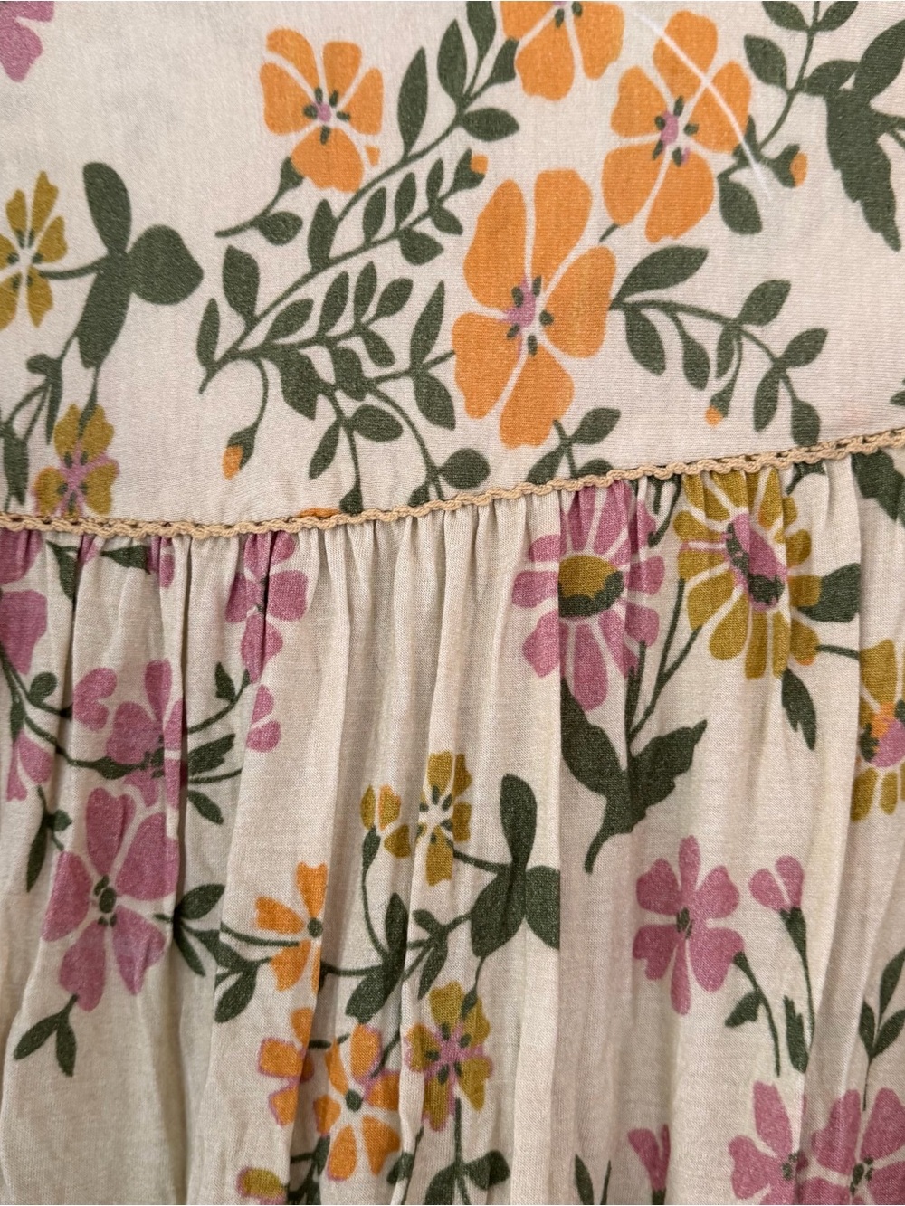 Bl^nk London x Anthropologie STEPHANIE medium Yellow Blue Floral V-Neck Top - Picture 13 of 13